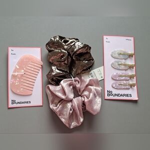 No Boundaries Shimmering Pink and Metallic Brown Hair Set